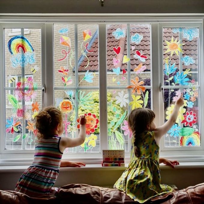 Rice Wax Window Crayons Large - 12 pack