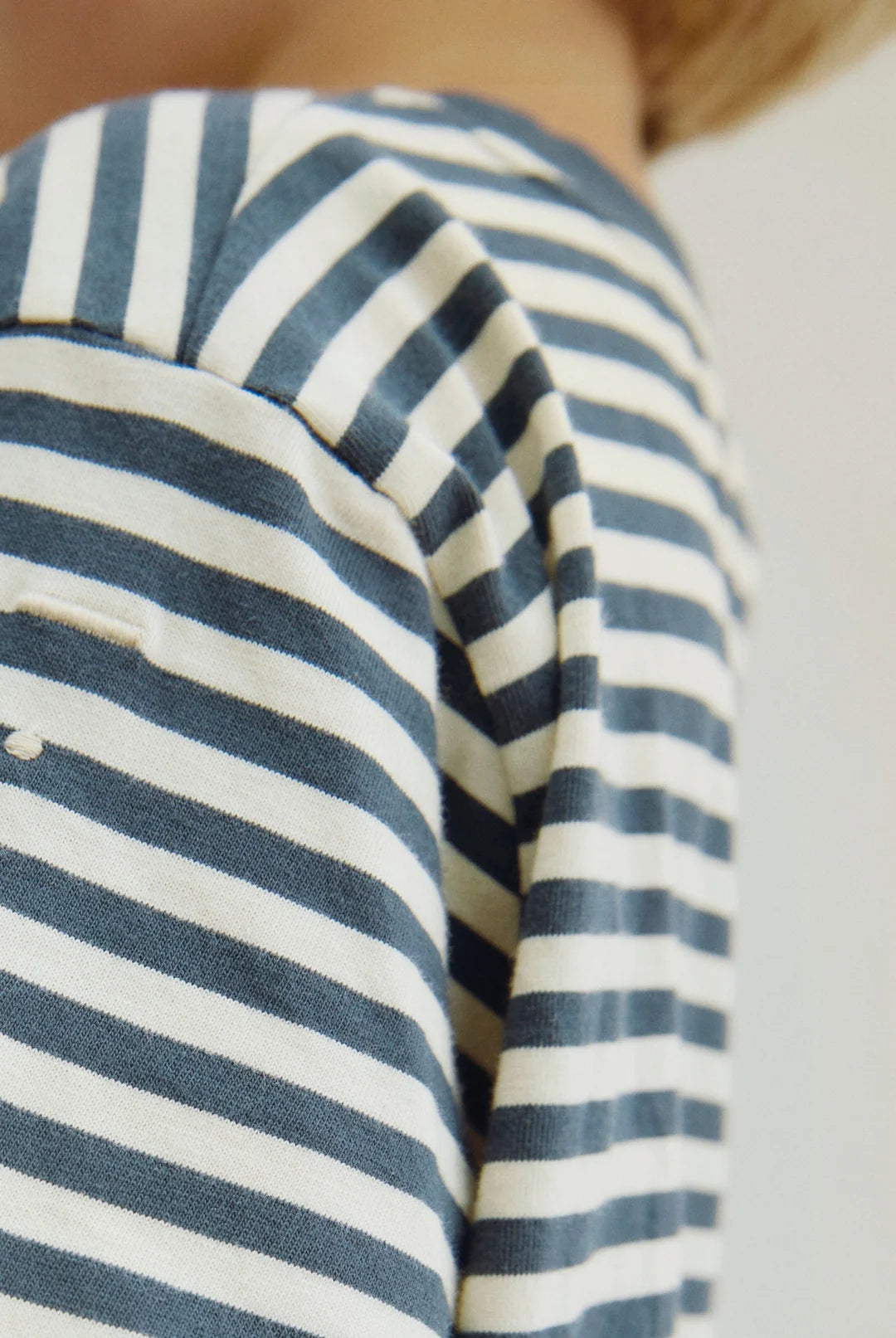 Gray Label Striped Long Sleeve Shirt Blue Grey - Cream